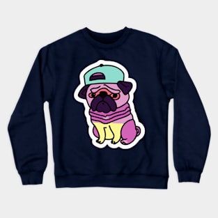 Hip Hop Pug 80s 90s Dog Lover Puppy Crewneck Sweatshirt